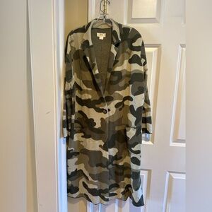 Maeve by Anthropologie Camo Knit Coatigan Long Cardigan Medium